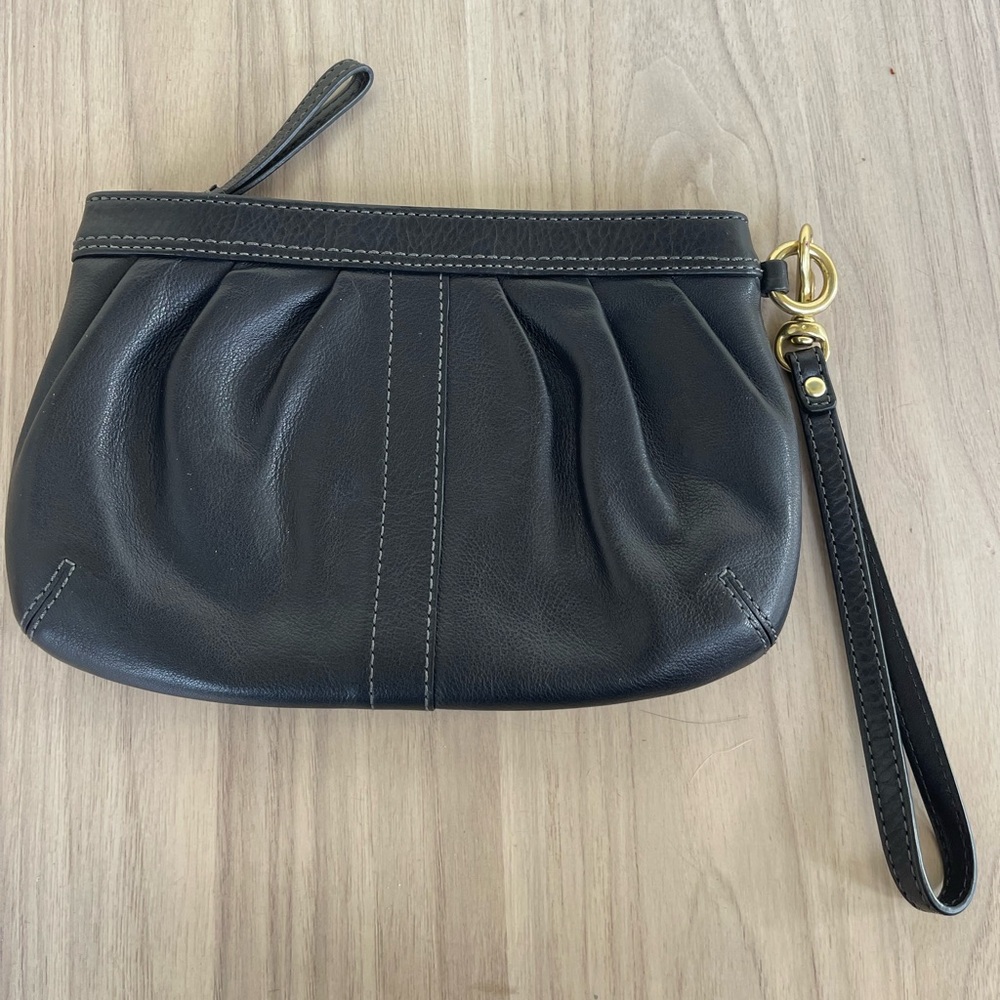 Coach Black Leather Clutch Wristlet - Picture 3 of 11